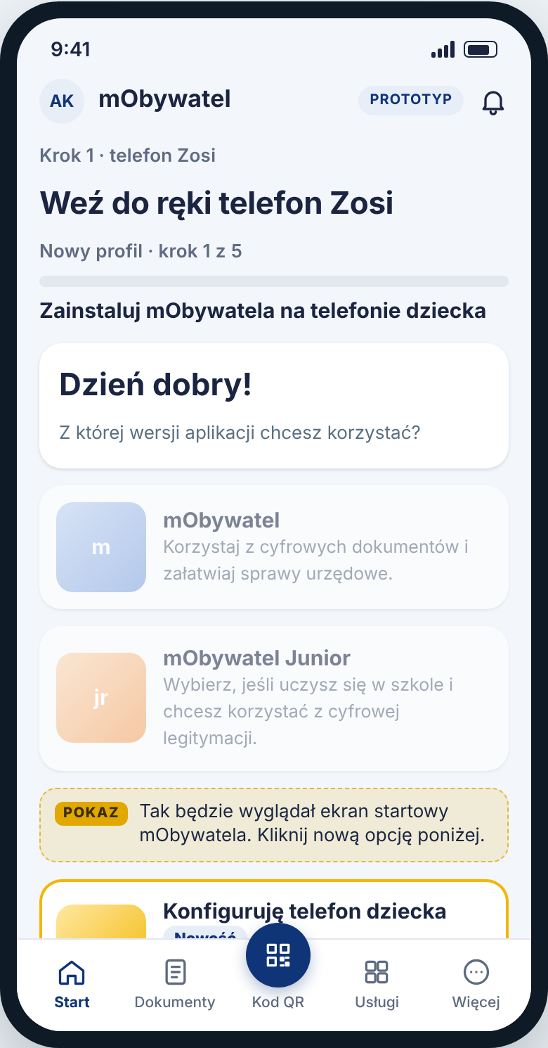 Wybór wersji aplikacji