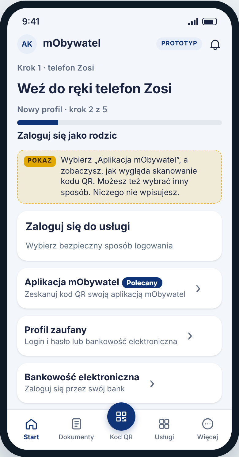Logowanie rodzica