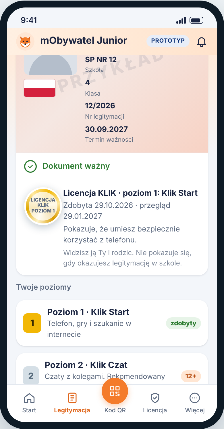 Licencja przy legitymacji